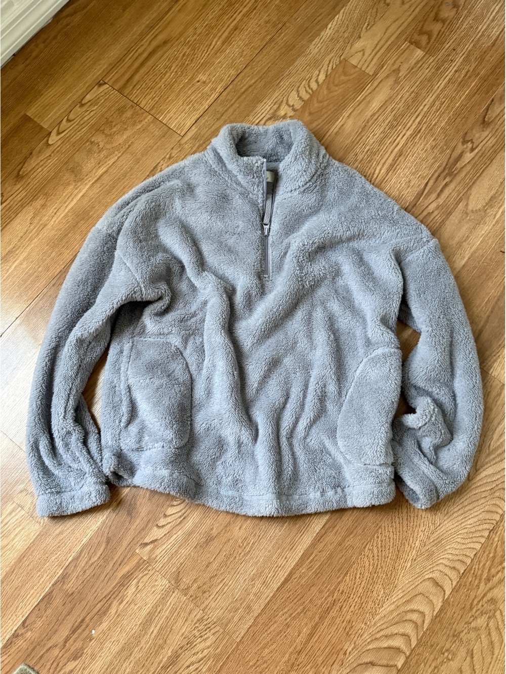 Cuddl Duds Women's Gray Fleece Pullover Jacket Medium
